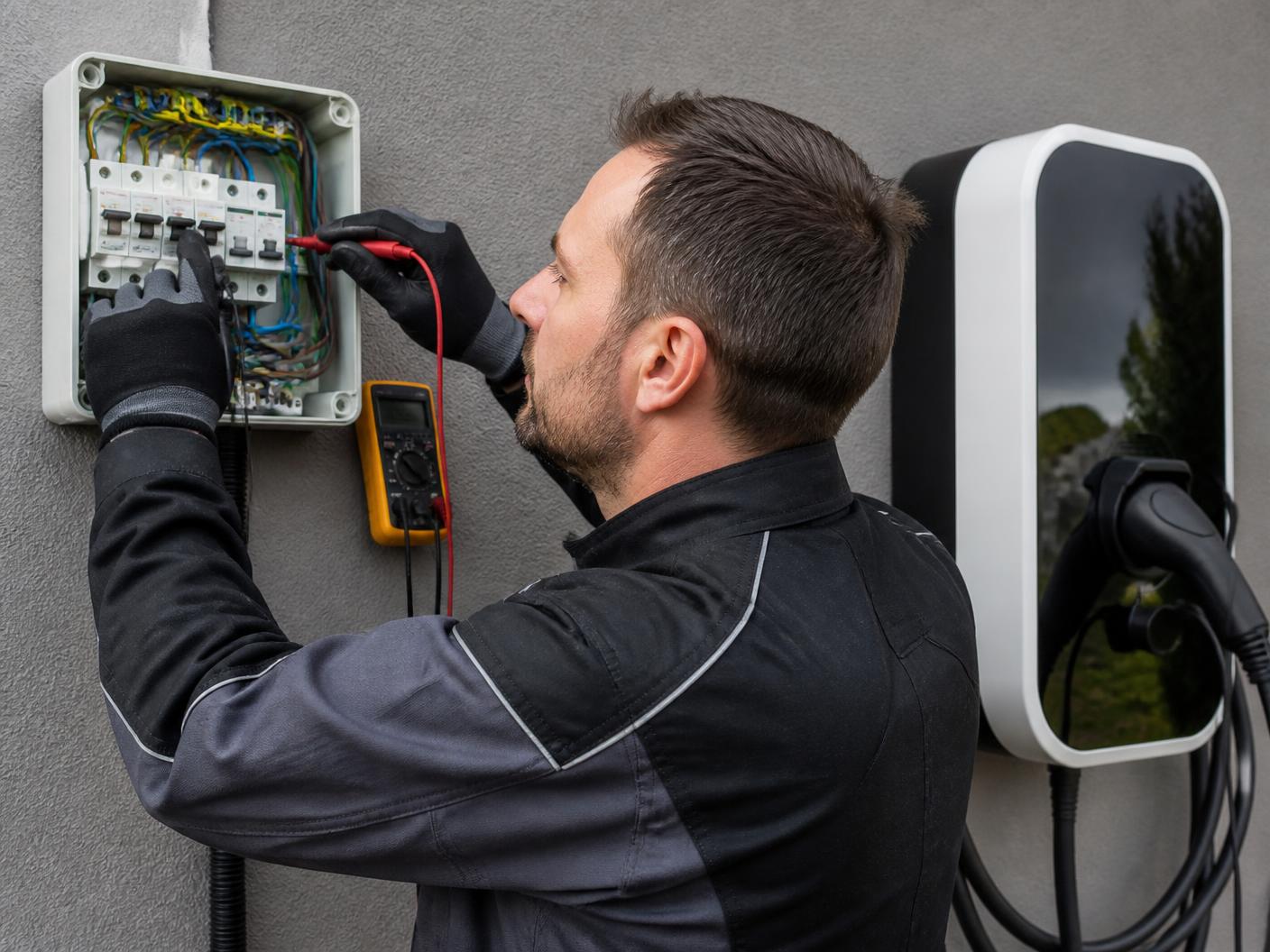 Elektroinštalater med montažo polnilnice